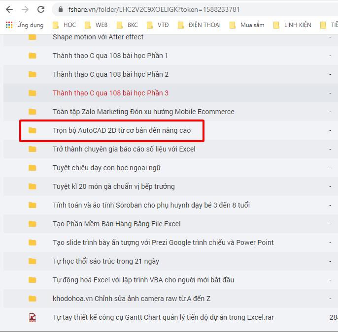 Chia sẻ khóa học autocad chi tiết