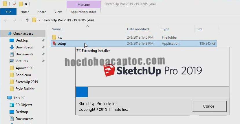 Hướng dẫn cài đặt Sketchup Pro 2019 Hướng dẫn cài đặt Sketchup 2019