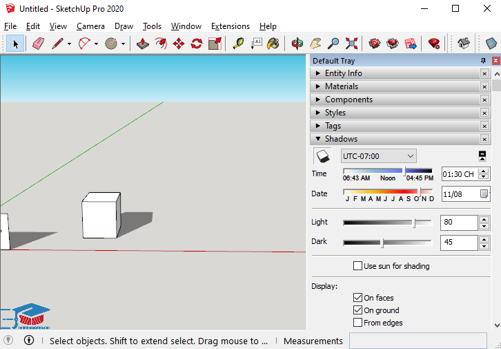 shadown trong sketchup
