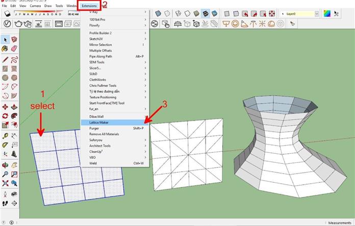 Hướng dẫn sử dụng plugin PLUGIN LATTICE MAKER trong sketchup