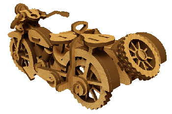 File CNC Mô hình xe máy Sidecar