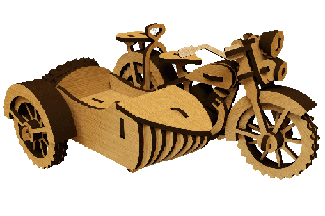 File CNC Mô hình xe máy Sidecar