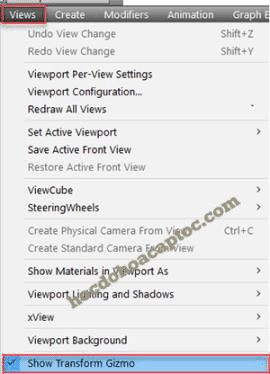 3DS Max lỗi mất hệ trục tọa độ X Y Z