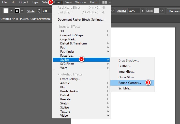 cach bo goc trong ai su dung cho cac phien ban 3 Các cách vẽ bo góc trong illutrator