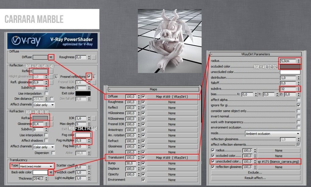 Chi tiết Setting vật liệu trên 3ds max