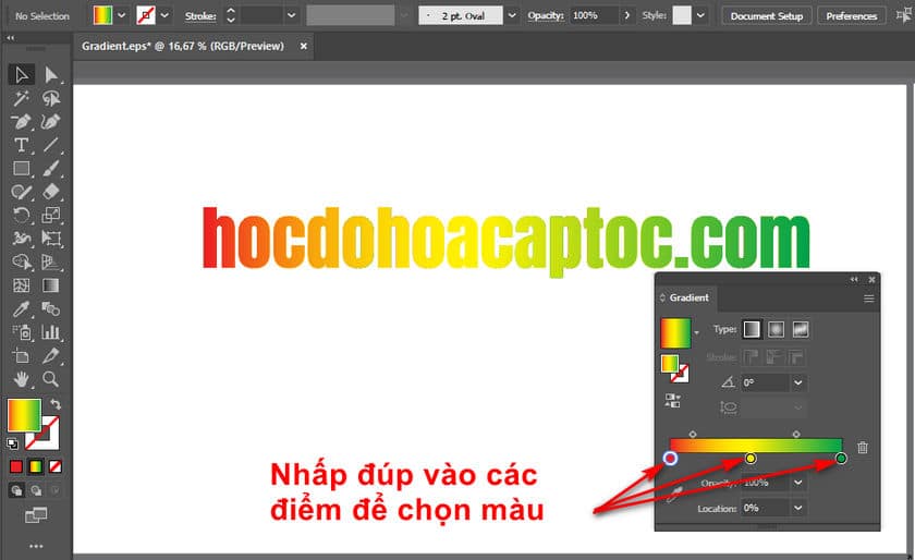 3 cách tạo chữ đẹp màu gradient trong ai
