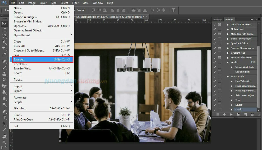 Cách tạo action Photoshop cực nhanh