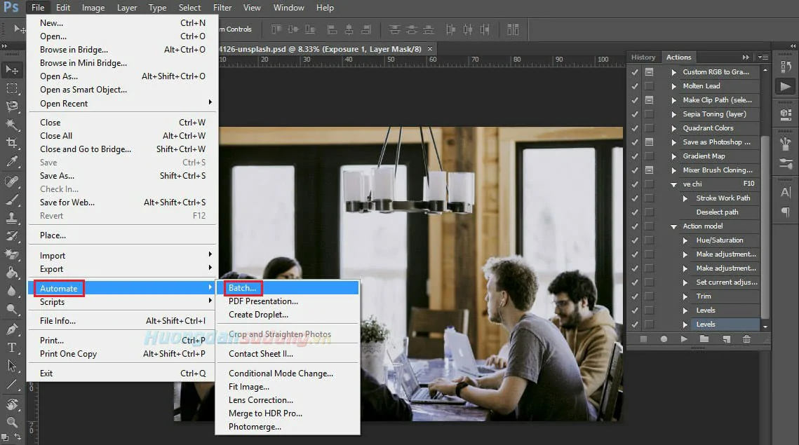 Cách tạo action Photoshop cực nhanh