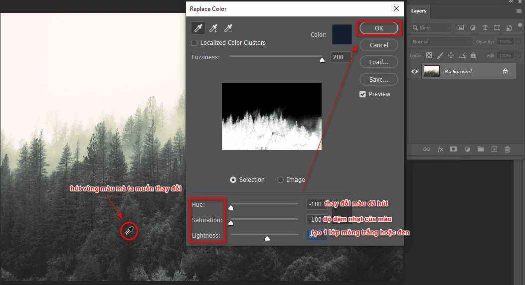 Bước 2.1 lặp lại thao tác tạo hình tròn nhỏ