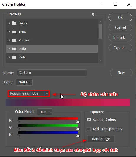 Cách Blend màu trong photoshop hay đổi thông số và chọn màu phù hợp