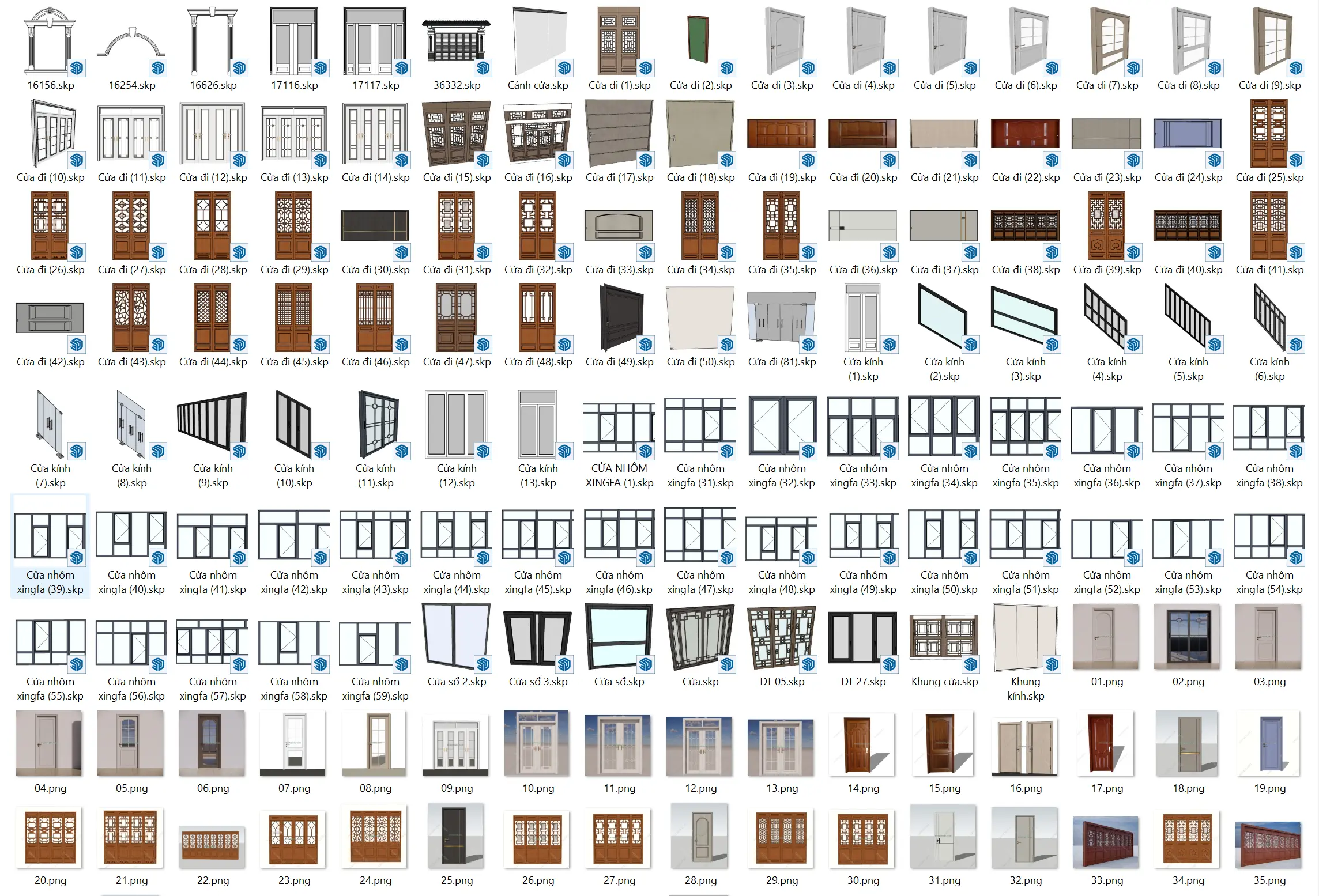 Thư viện cửa profile builder