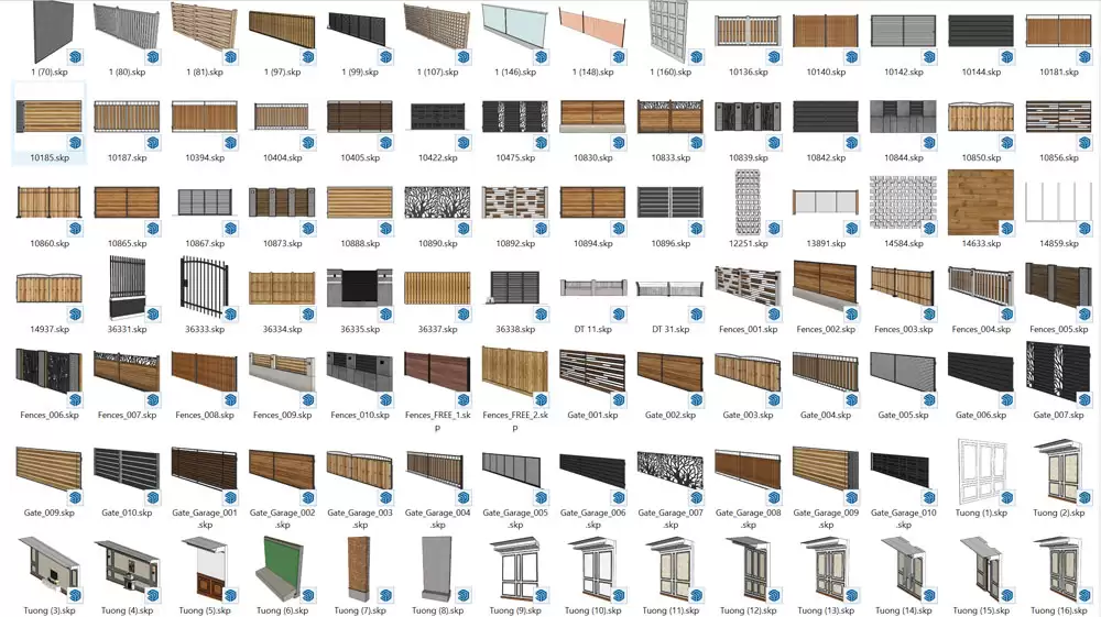 Thư viện tường cho sketchup