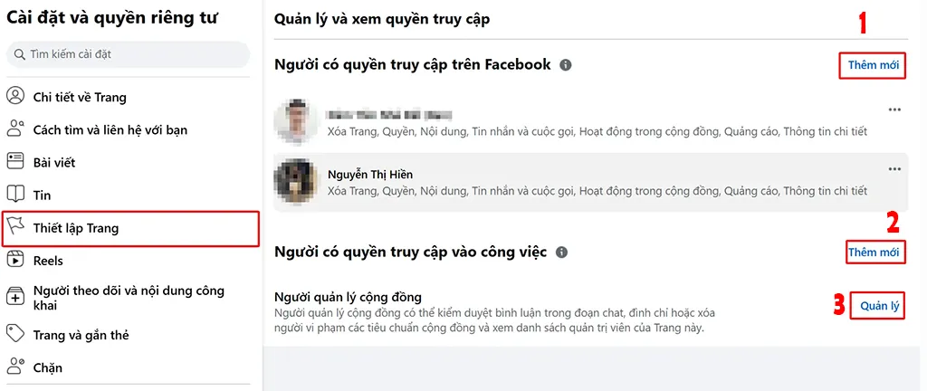 Cách thêm quản trị viên cho page