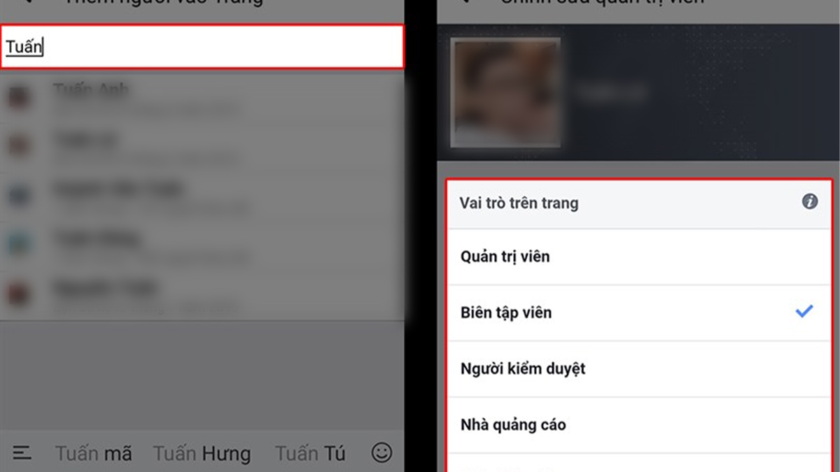 Cách thêm quản trị viên cho page Facebook trên điện thoại bước 5