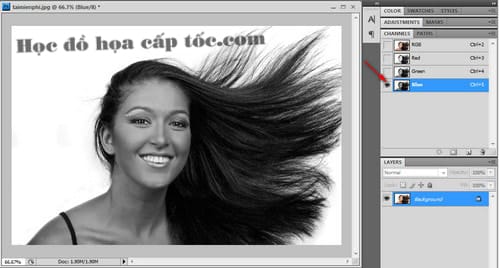 Hướng dẫn tách tóc trong photoshop bằng Channel