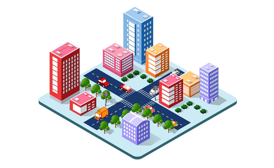 isometric kien truc cong cong