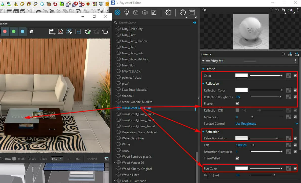Cách tạo vật liệu cơ bản trong vray Sketchup Cách tạo vật liệu cơ bản trong vray