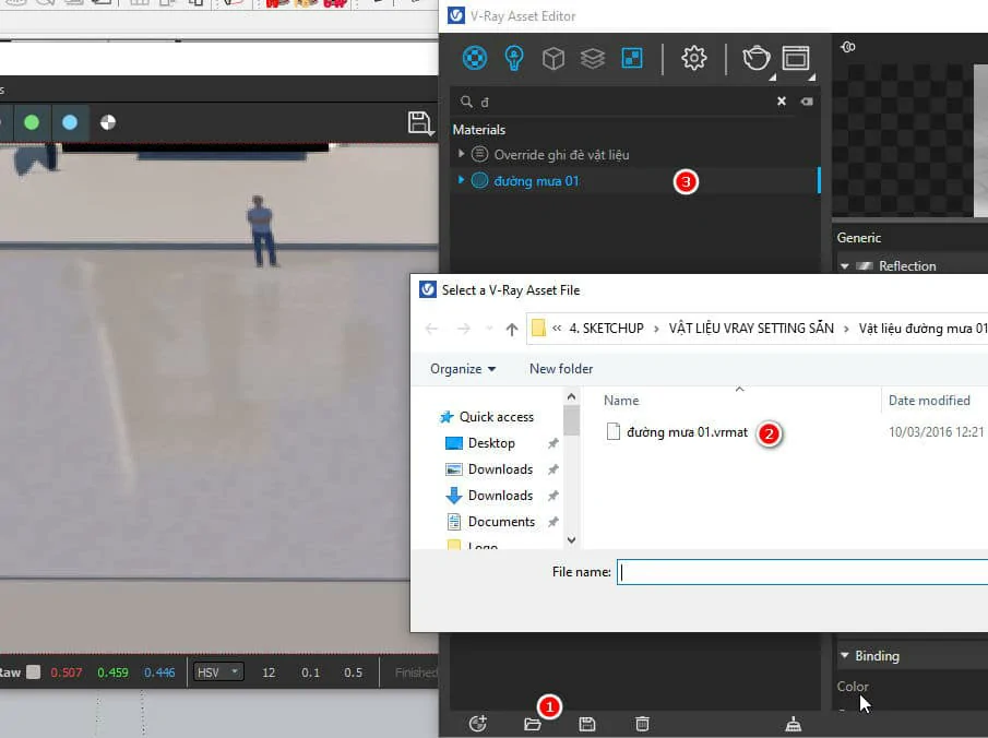 Cách tạo vật liệu cơ bản trong vray Sketchup Cách tạo vật liệu cơ bản trong vray