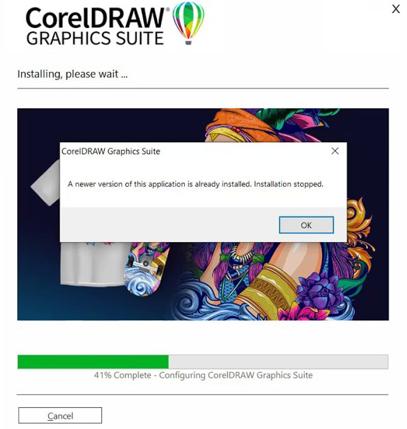 A newer version of this application is already installed